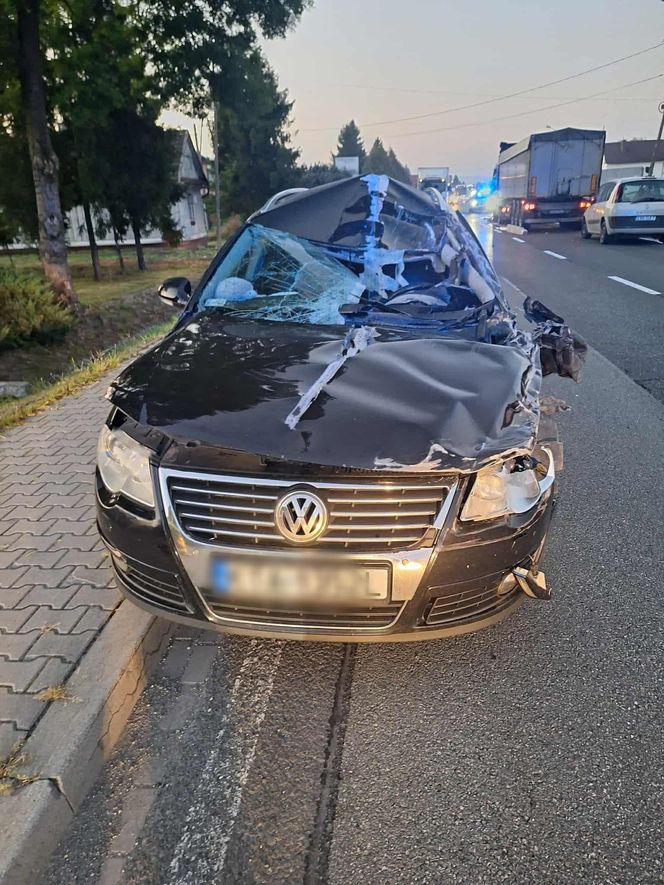 Wypadek w miejscowości Uszew na DK 75