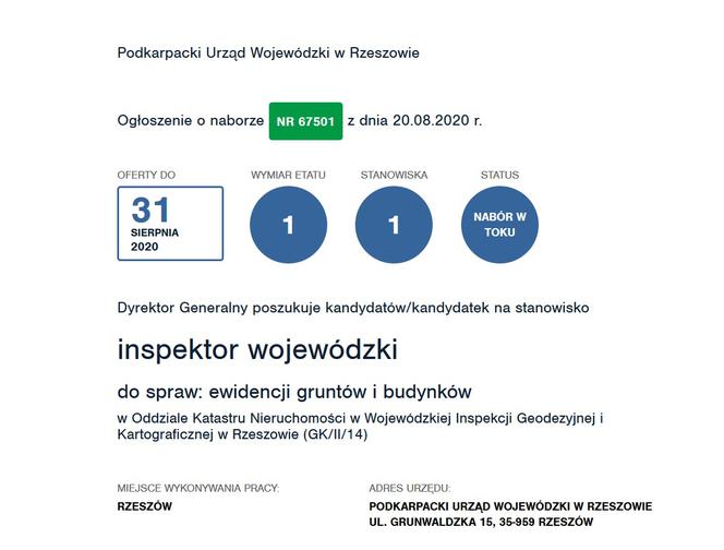 inspektor wojewódzki do spraw: ewidencji gruntów i budynków 