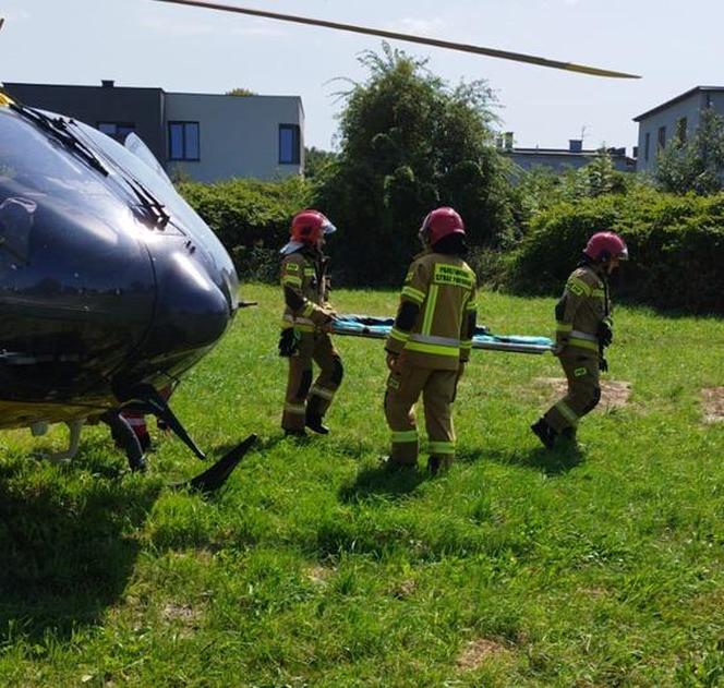 Lądowanie śmigłowca LPR w Mysłowicach. Pomocy potrzebowało kilkuletnie dziecko