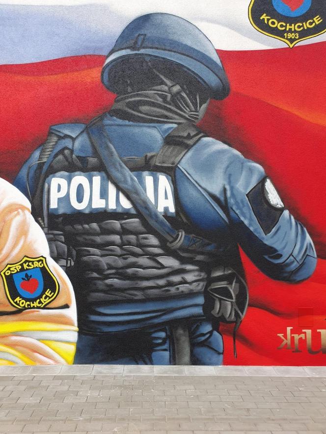 Efektowny mural powstał na ścianie remizy OSP Kochcice