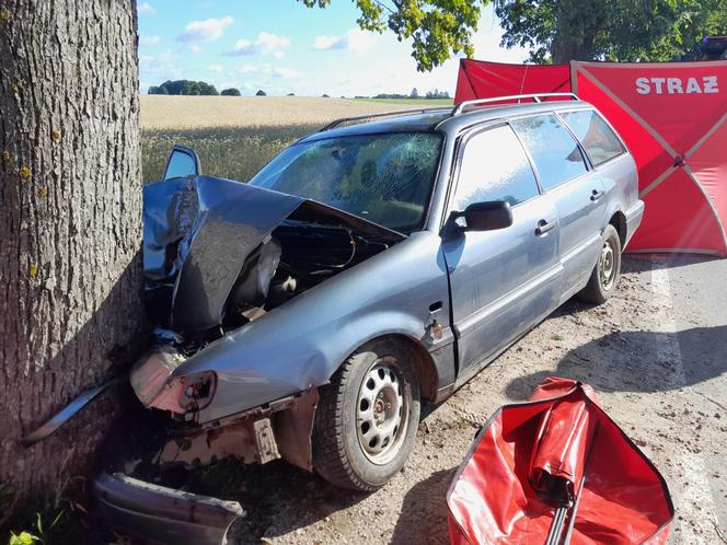 Śmiertelny wypadek pod Kartuzami! Kobieta i mężczyzna z volkswagena nie żyją [ZDJĘCIA]