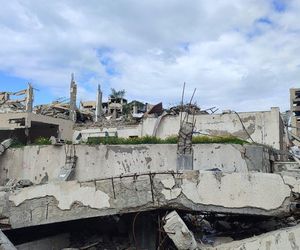 Zbombardowane budynki Gazy