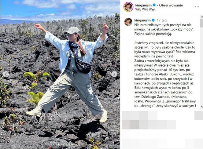 Kinga Rusin na Instagramie chwali się podróżami i komentuje politykę