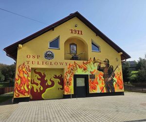 Niezwykły mural strażaków OSP w Tuligłowach