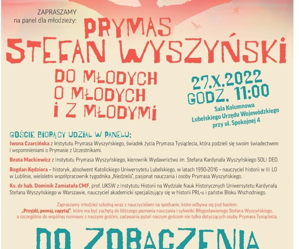 Panel „Prymas Stefan Wyszyński do młodych, o młodych i z młodymi” - plakat 