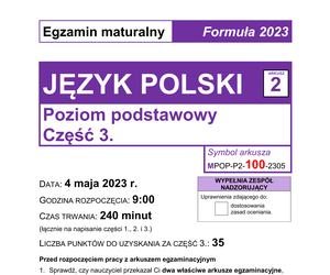 Matura język polski 2023 - arkusze PDF 2 (wypracownaie)