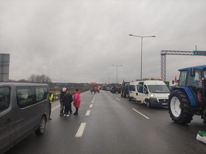 Protest rolników w Elblągu na S7