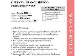 Matura 2020: język francuski ARKUSZ CKE