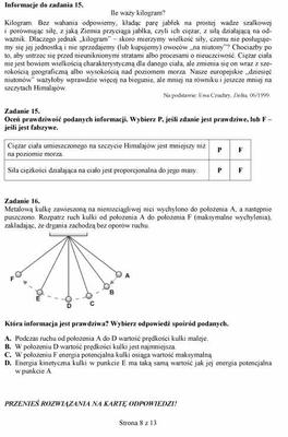 Próbny EGZAMIN GIMNAZJALNY grudzień 2011 - PRZEDMIOTY PRZYRODNICZE: Biologia, chemia, fizyka, geografia: jakie były PYTANIA, ARKUSZE, ODPOWIEDZI, PRZECIEKI