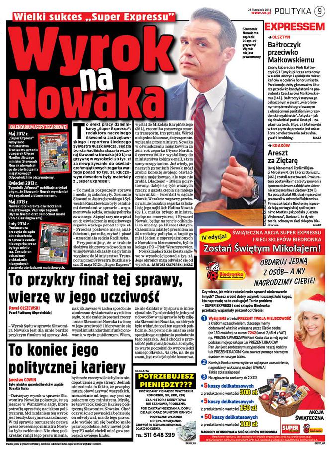 Nowak nie potrafił ukryć sikora