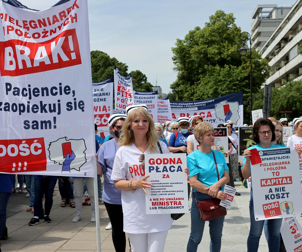 Protestujące pielęgniarki