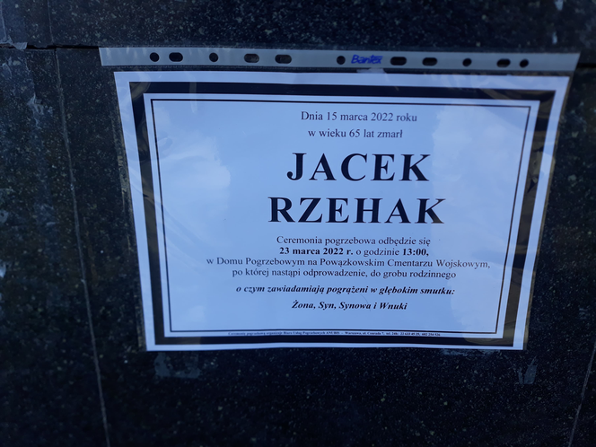 Pogrzeb Jacka Rzehaka