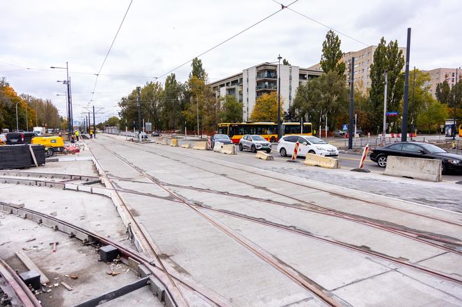 Budowa tramwaju na Stegny w Warszawie