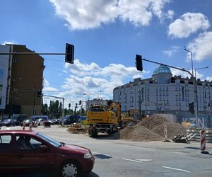 Tramwajowy remont pl. Zawiszy w Warszawie
