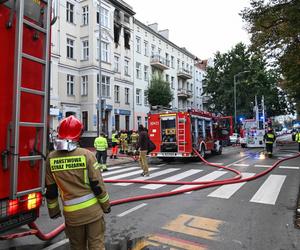 Pożar kamienicy przy al. Piastów w Szczecinie