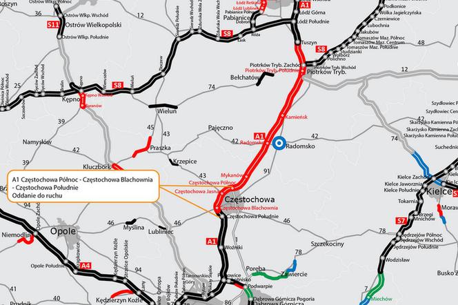 Autostrada A1 z obwodnicą Częstochowy