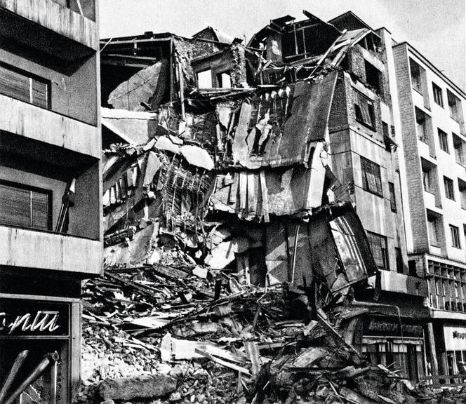 Skopje, ulica Marszałka Tito po strzęsieniu ziemi, lipiec 1963