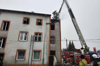 Pożar kamienicy w Orzyszu