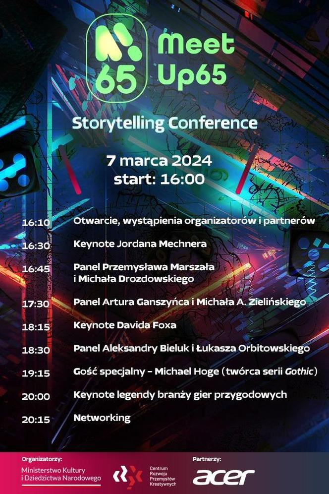 MeetUp65: Storytelling Conference - wyjątkowe spotkanie dla fanów gier i przemysłu kreatywnego