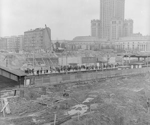 Budowa dworca Warszawa Centralna na początku lat 70.