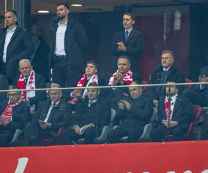 Karol Nawrocki na meczu Polska - Holandia