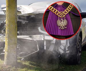 Warszawski sędzia miał pijany rozbić auto na drzewie i uciec. Szokujące tłumaczenie
