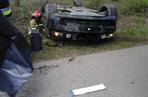 Tragiczny wypadek pod Bielskiem Podlaskim. Dachowanie BMW. Kierowca zginął na miejscu