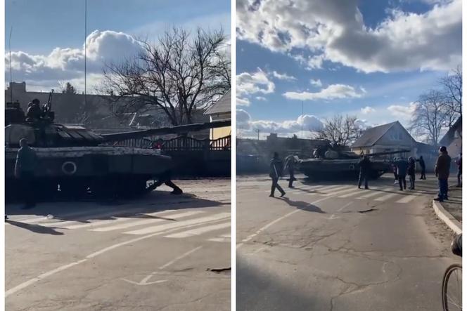 Atak na Ukrainę. Mężczyzna w pojedynkę próbował zatrzymać rosyjski czołg [WIDEO]