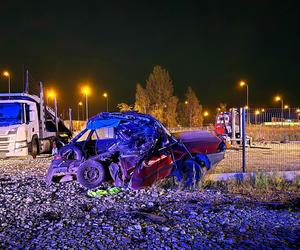 Kierujący samochodem Audi stracił panowanie nad pojazdem i zjechał z drogi na pobocze 