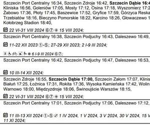 Rozkład jazdy PKP dla stacji Szczecin Główny 