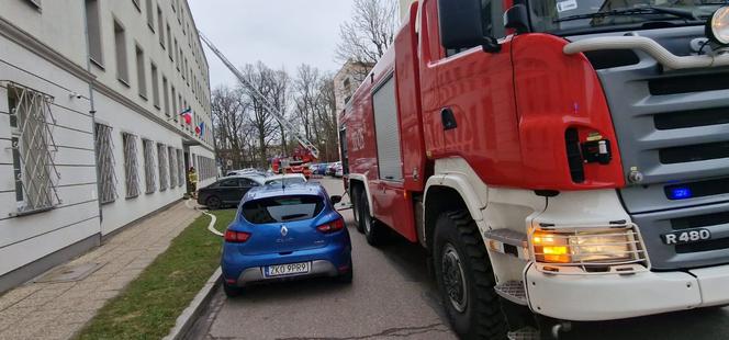 Pożar w komendzie policji w Koszalinie