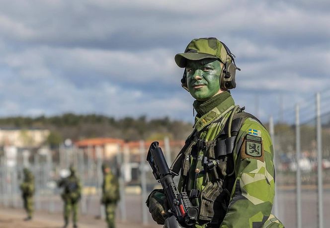 żołnierz szwedzki. NATO, armia, wojsko