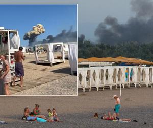 Eksplozja na Krymie. Rosyjscy turyści uciekają w panice z plaży