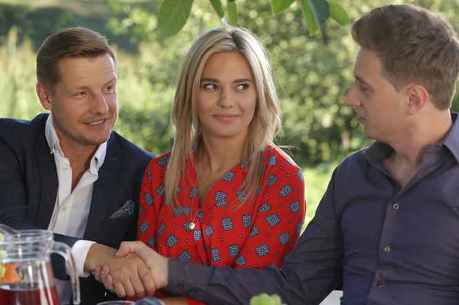 M jak miłość, odcinek 1411: Julka (Joanna Kuberska), Paweł (Rafał Mroczek), Jarek (Konrad Korkosiński)