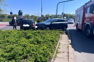 Zderzenie na rondzie Grunwaldzkim w Krakowie. Na miejscu interweniowały służby 