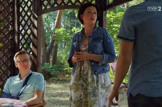 M jak miłość, odcinek 1398. Marysia (Małgorzata Pieńkowska), Paweł (Rafał Mroczek), Piotrek (Marcin Mroczek)