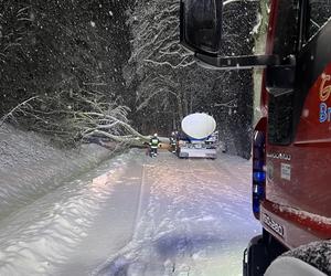  W powiecie braniewskim zima nie odpuszcza. Strażacy mają ręce pełne roboty