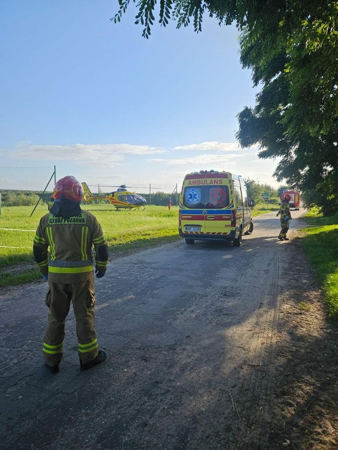 Motocyklista potrącił 6-letnie bliźniaczki. Śmigłowiec LPR w akcji