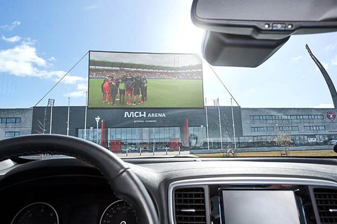 Piłka nożna, FC Midtjylland, Dania, stadion, koronawirus, telebim