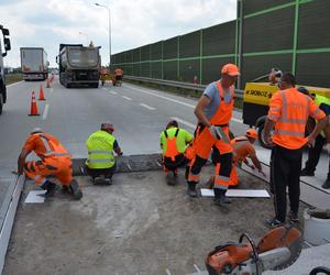 Tak naprawiano betonową nawierzchnię autostrady A1