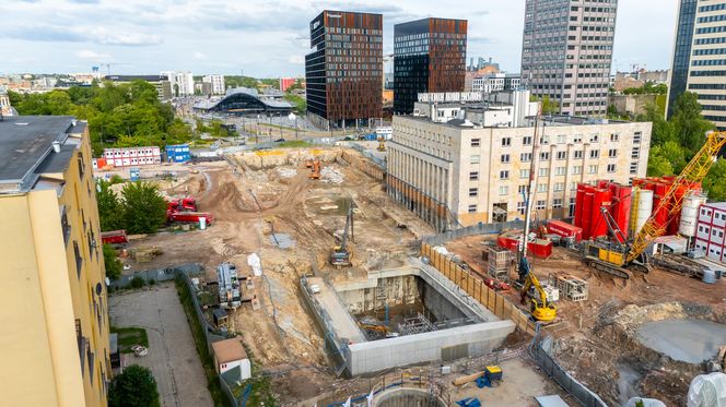 Budowa tunelu w centrum Łodzi, przy dworcu Łódź Fabryczna
