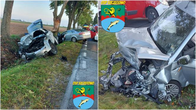 Koszmarny wypadek pod Sierpcem! Dwa fordy zderzyły się czołowo! Kilka karetek i śmigłowiec na miejscu [ZDJĘCIA]
