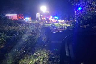 Śmiertelny wypadek pod Zgorzelcem. Kierujący osobówką zginął, dziecko zostało ranne [ZDJĘCIA]