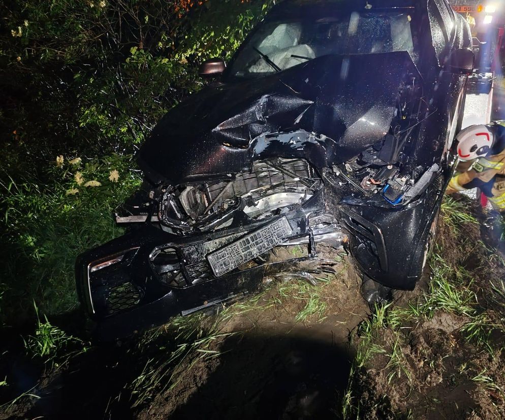 Kierujący BMW wjechał w drzewo