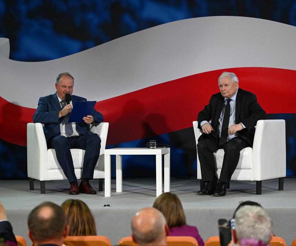 Jarosław Kaczyński i Piotr Pilch, wizyta prezesa PiS w Przemyślu