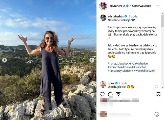 Edyta Herbuś z ukochanym na wakacjach