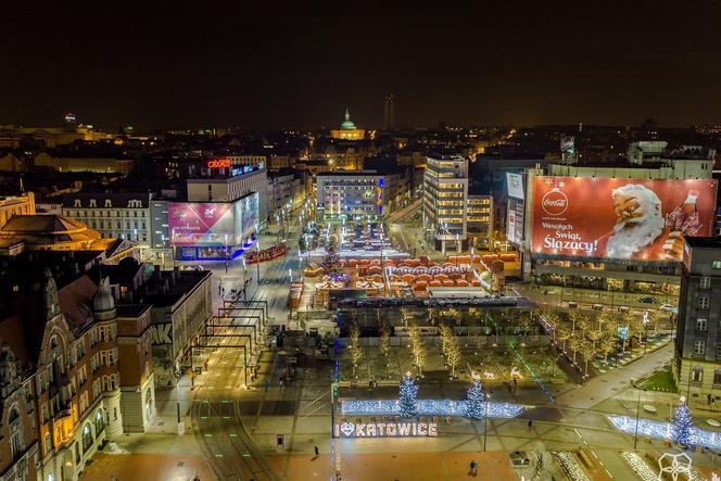 Świąteczne Katowice z lotu ptaka [ZDJĘCIE DNIA]