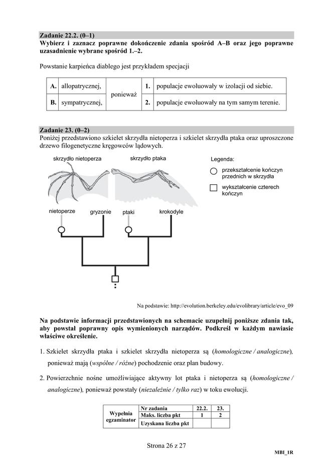 ARKUSZE CKE - Matura biologia 2019