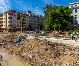 Tramwaj na Rakowieckiej w budowie