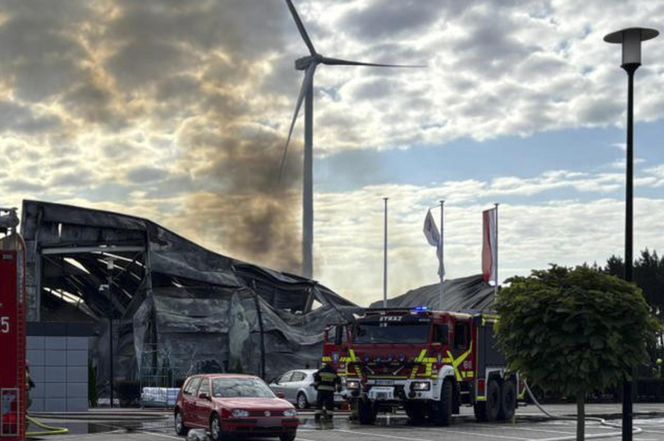Pożar hali pod Kępnem